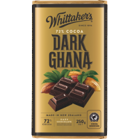 Whittaker's Dark Ghana Dark Chocolate Block 250G