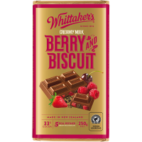 Whittaker's Berry And Biscuit Milk Chocolate Block 250G