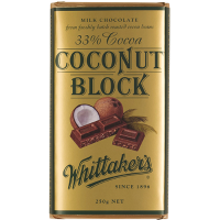 Whittaker's Coconut Block Milk Chocolate 250G
