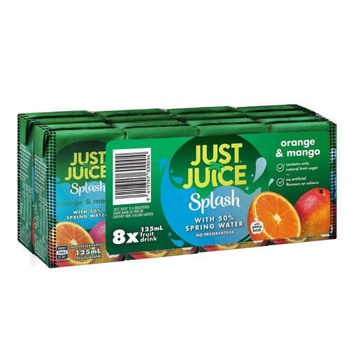 Just Juice Splash Orange & Mango Tetra 125 ML 8-pack