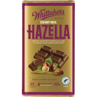 Whittaker's Hazella Creamy Milk Chocolate Block 250G