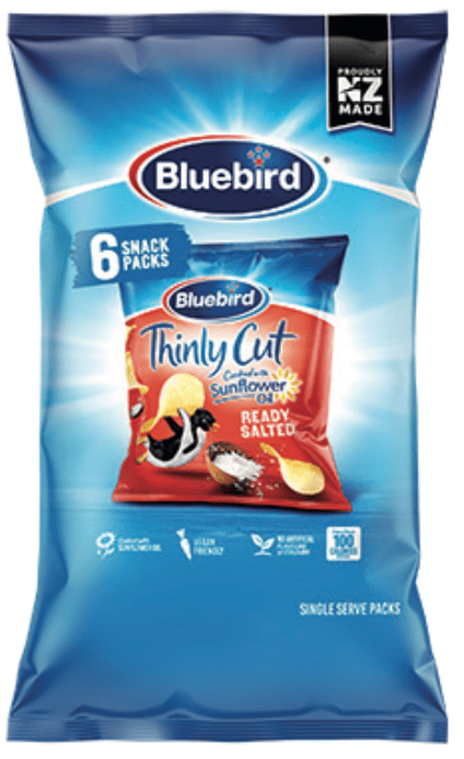 Bluebird Thinly Cut Ready Salted 6-pack 108G