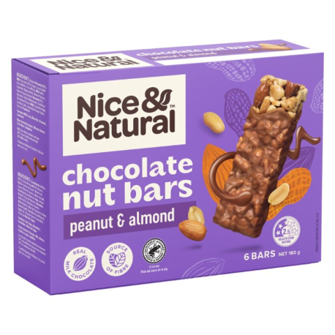 Chocolate Nut Bars PeanutAlmond 6-pack 180g