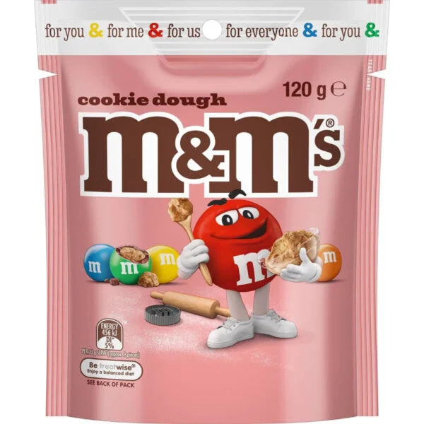 M&ms Milk Chocolate Cookie Dough Snack & Share Bag 120G
