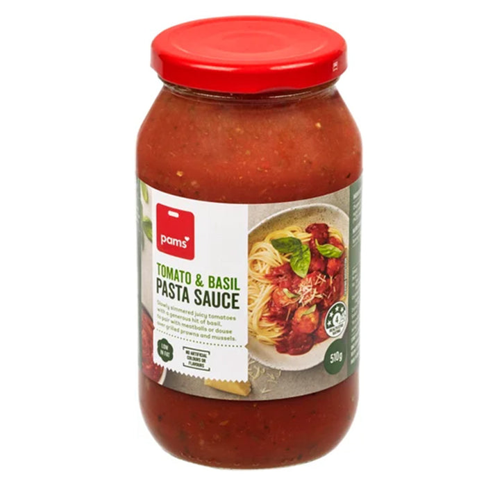 Pams Tomato & Basil Pasta Sauce 510g