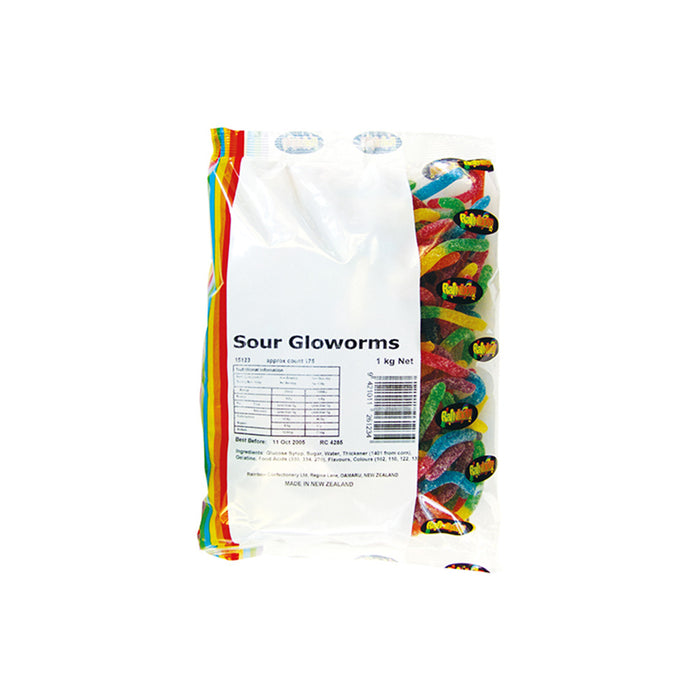 Rainbow Sour Gloworms 1kg