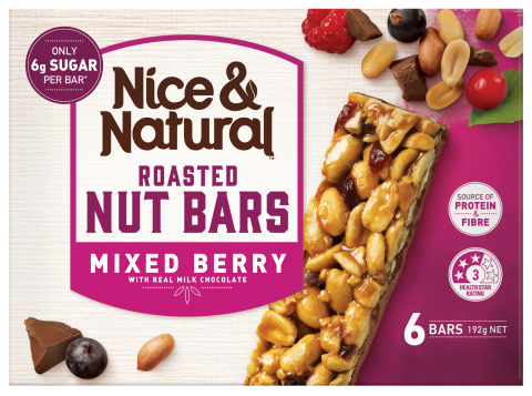 Roasted Nut Bars Mixed Berry 6-pack 192g