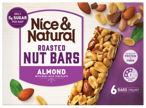 Roasted Nut Bars Peanut Almond 6-pack 192g