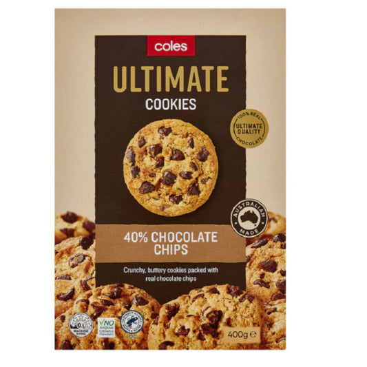 Coles Ultimate 40% chocolate chip cookies 400G