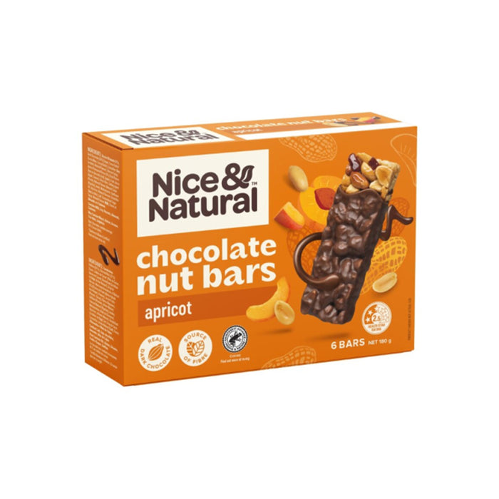 Chocolate Nut Bars Apricot 6-pack 180g