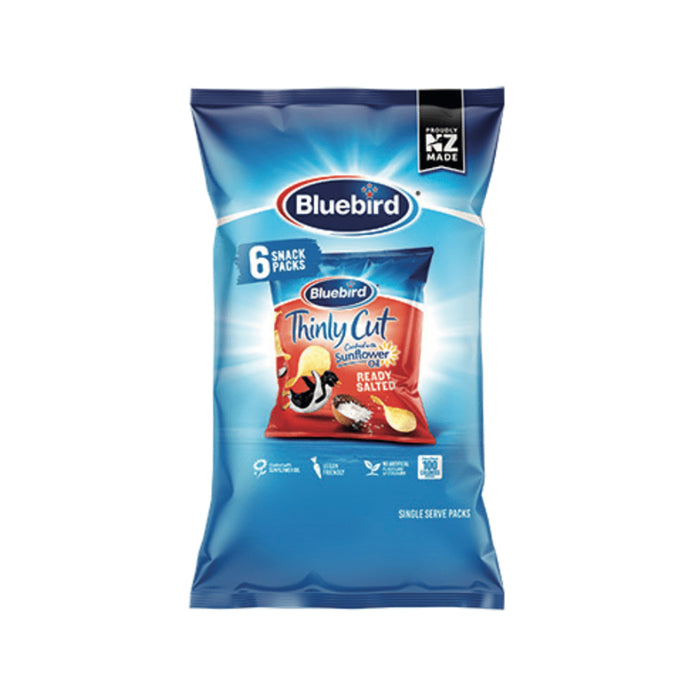 Bluebird Thinly Cut Ready Salted 6-pack 108G