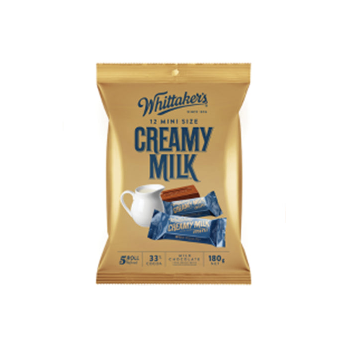 Whittaker's Mini Size Creamy Milk 12 Chocolate Bars 12 x 15G