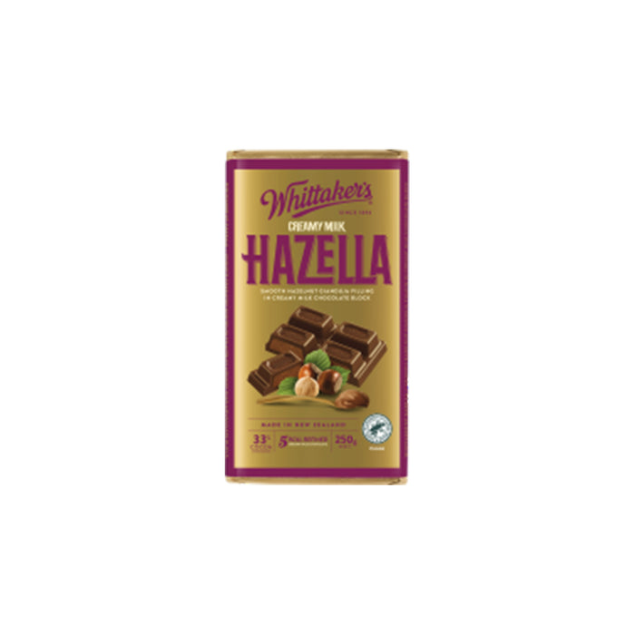 Whittaker's Hazella Creamy Milk Chocolate Block 250G