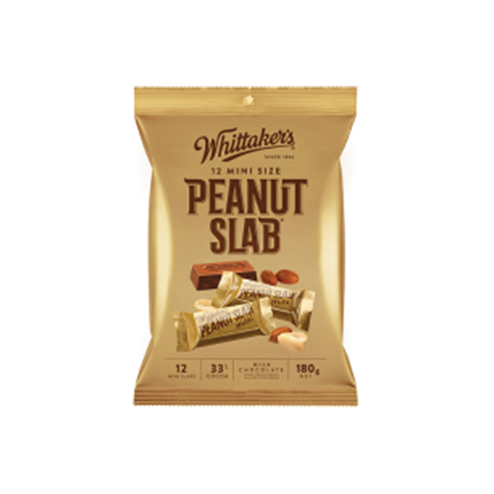 Whittaker's Mini Size Peanut Slab 12 Chocolate Bars 12 x 15G